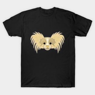 cute brown papillon dog face T-Shirt